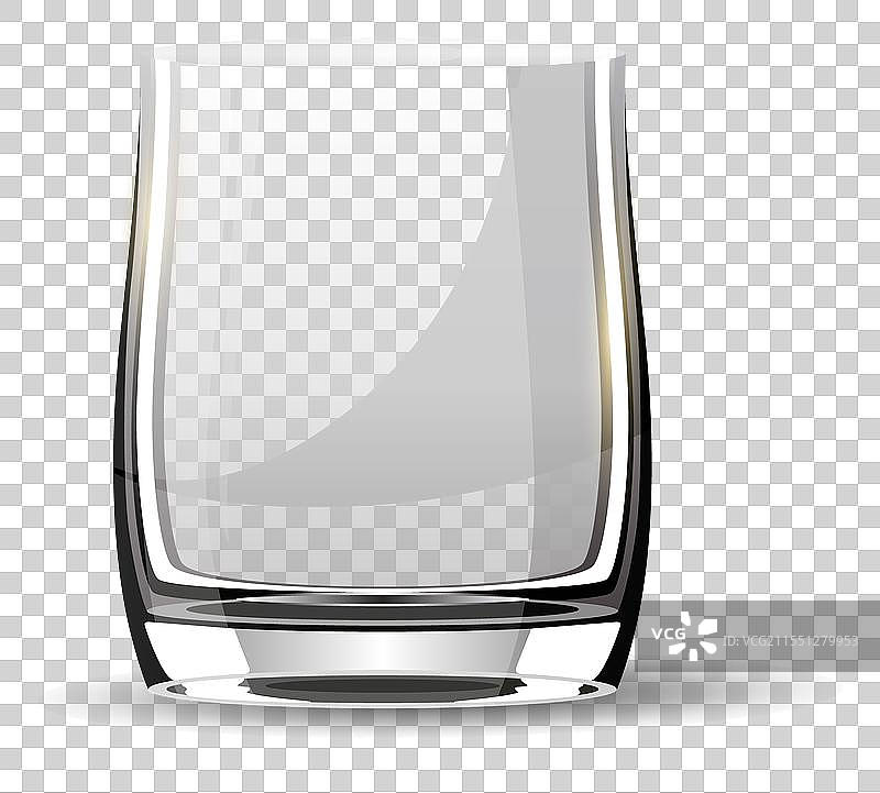 透明空酒杯逼真模型图片素材
