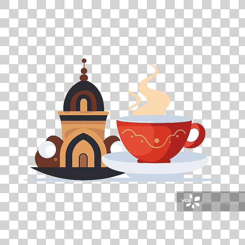 在美丽的环境中享受传统茶。图片素材