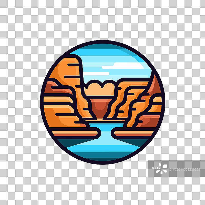 色彩斑斓的河谷风景与独特的岩石图片素材