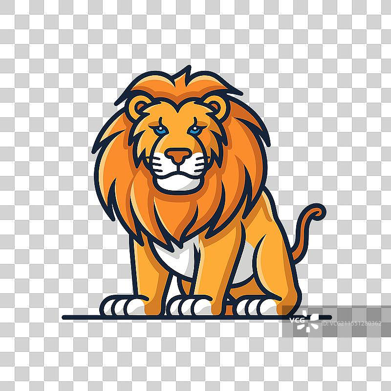 优雅地坐着的雄狮，拥有威严的鬃毛图片素材