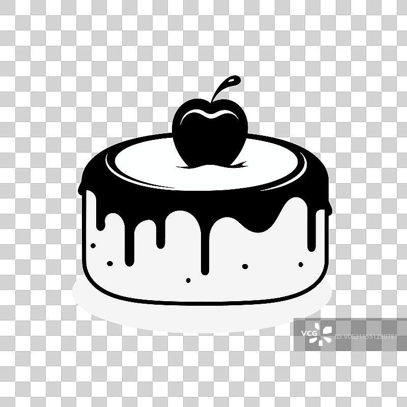 美味的苹果甜点配光滑的巧克力图片素材