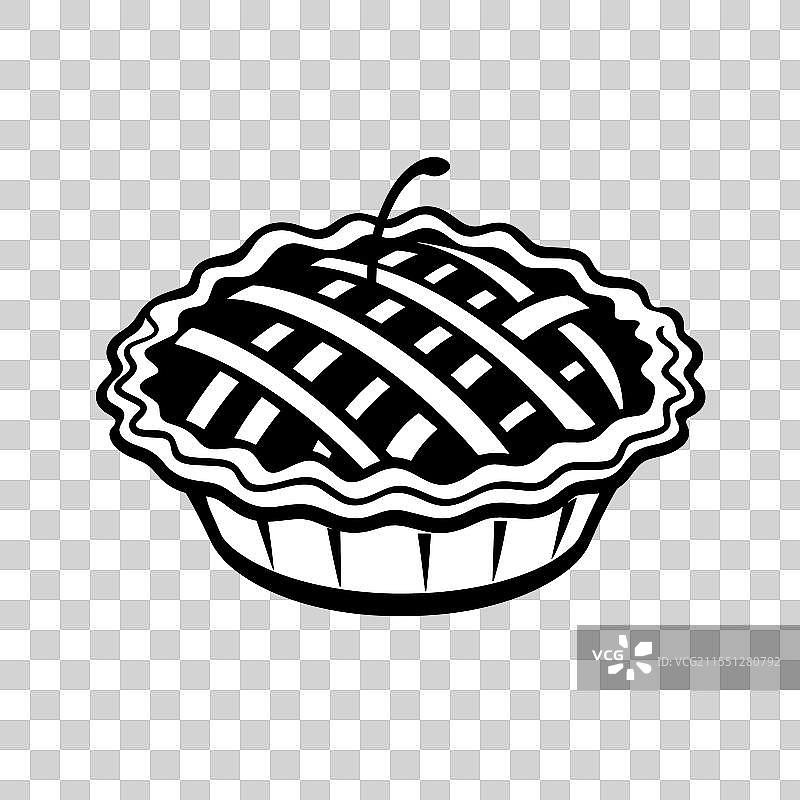 美味的樱桃派，带有格子酥皮图片素材