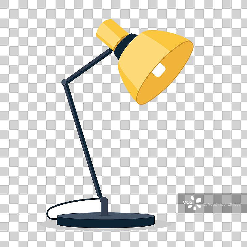 黄色可调臂台灯图片素材