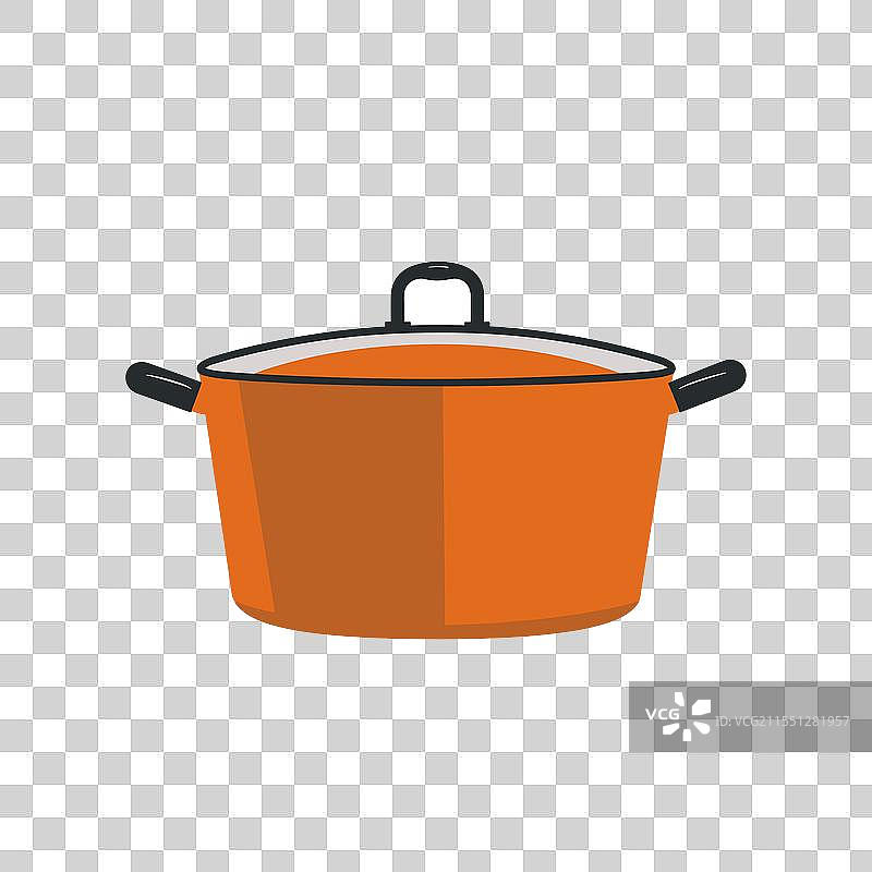 烹饪锅放在干净的表面上，准备好用于图片素材