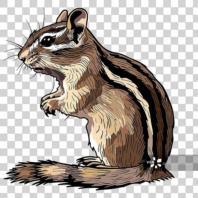 松鼠以顽皮的姿势展示其独特之处图片素材