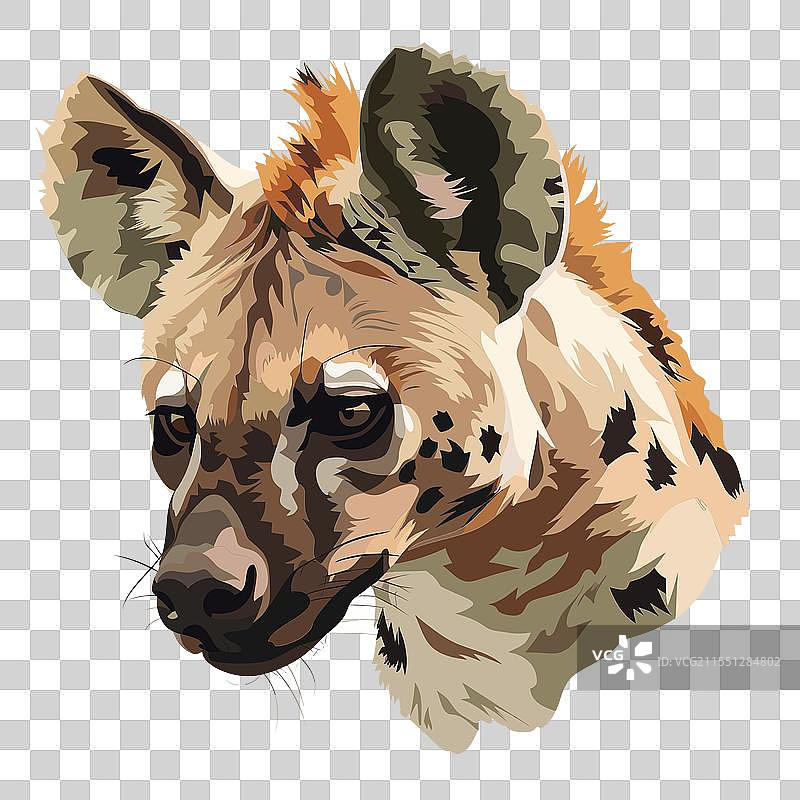 土狼肖像展示独特特征和图片素材