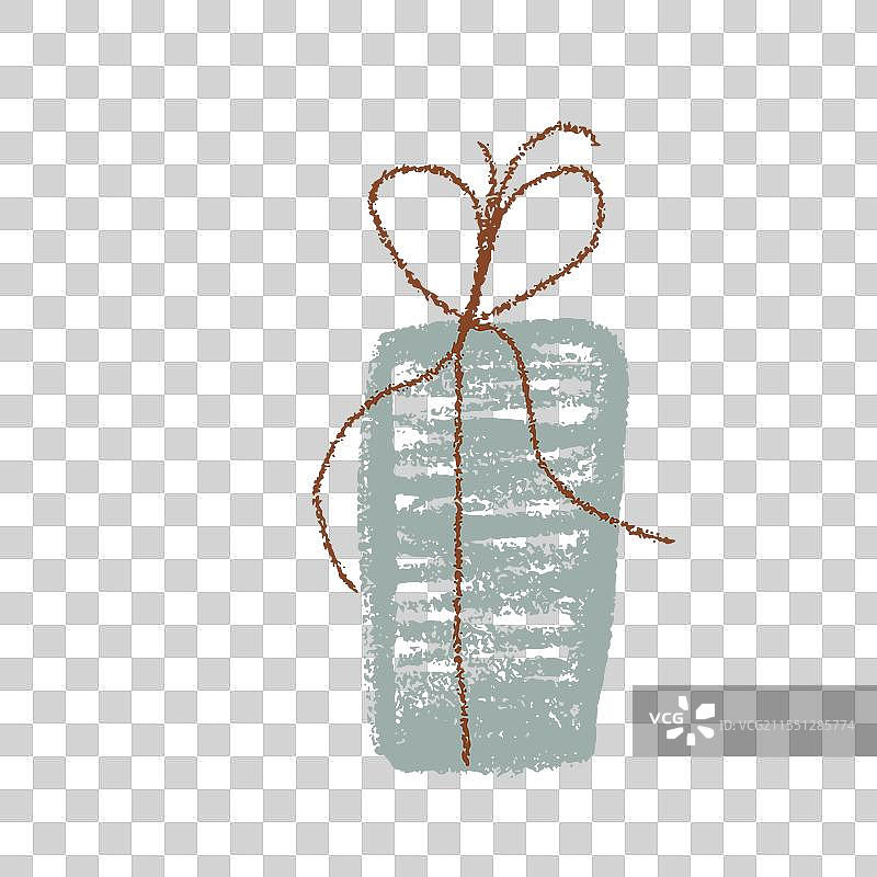 蜡笔矩形礼品盒涂鸦风格节日气氛图片素材