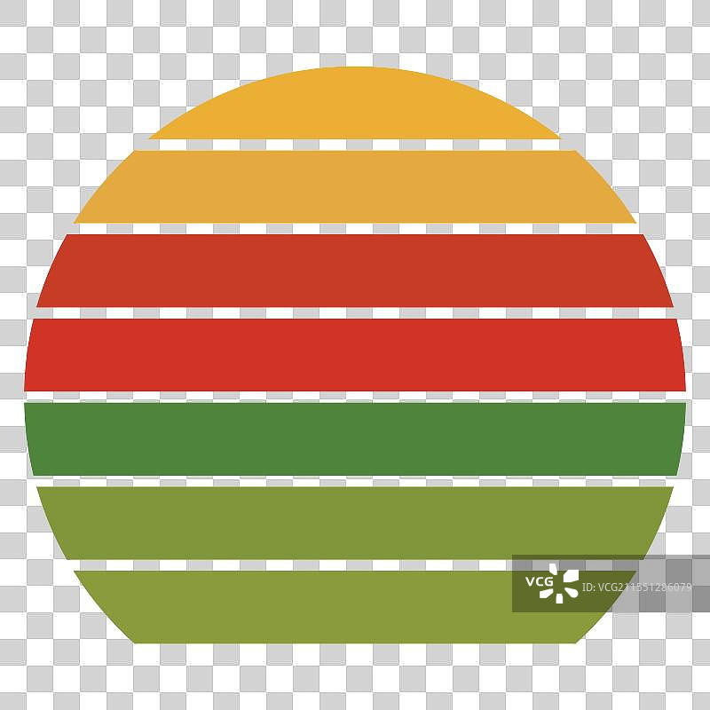 大脚怪剪影与复古条纹日落图片素材