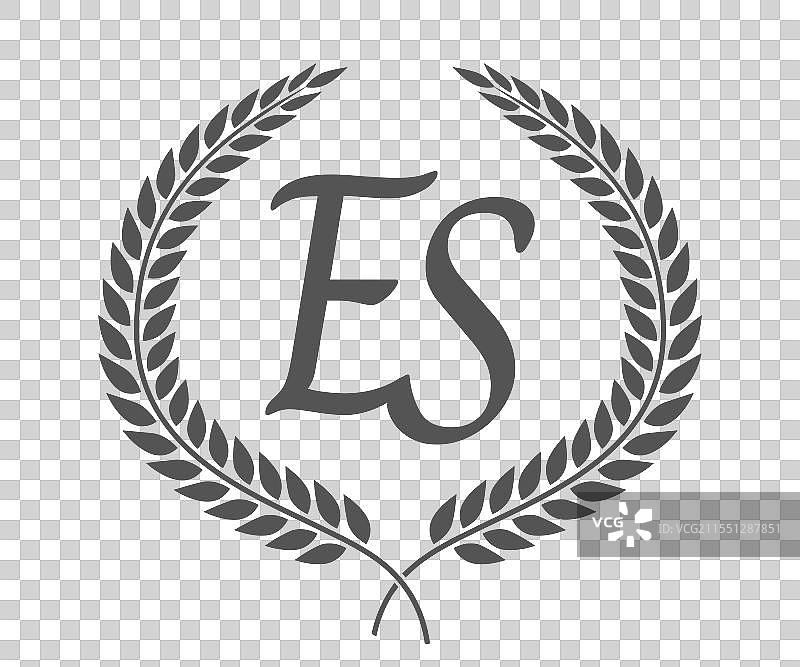 字母E和S的单字母组合标志设计图片素材