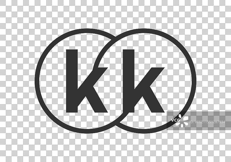 kk商业公司徽标，带轮廓圆形图片素材