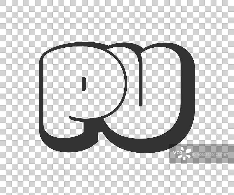 圆形气泡漫画字母的PU标志图片素材