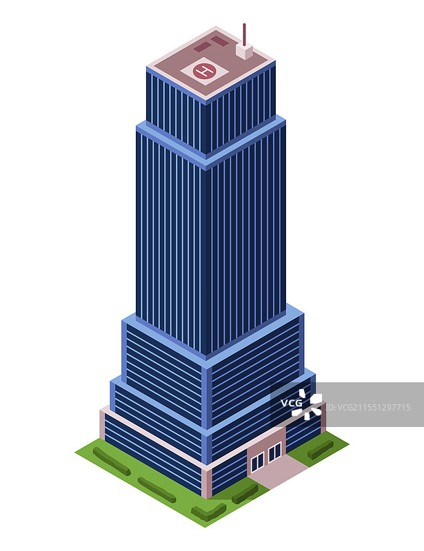 现代等距办公大楼摩天大厦图片素材