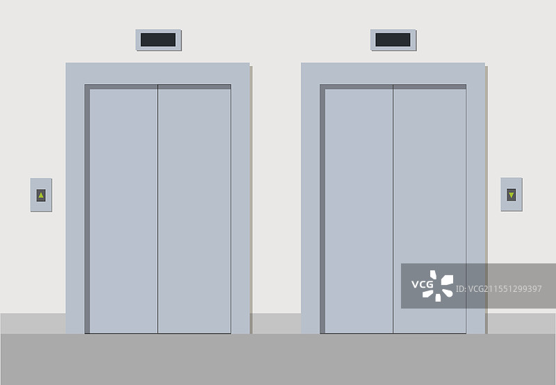 平面风格的电梯门图片素材