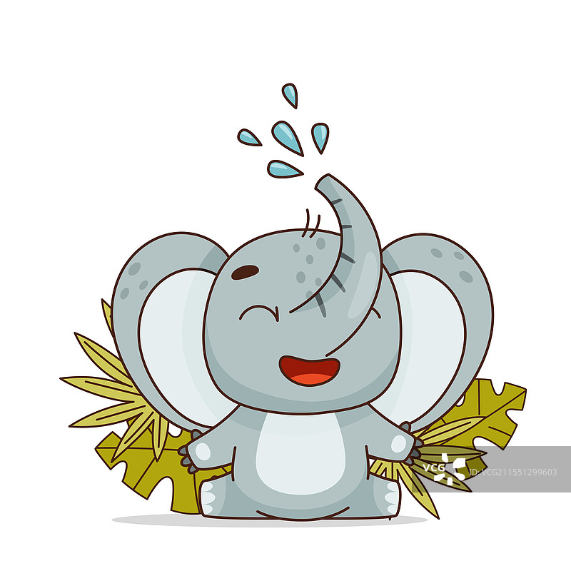 搞笑的大象在玩水图片素材