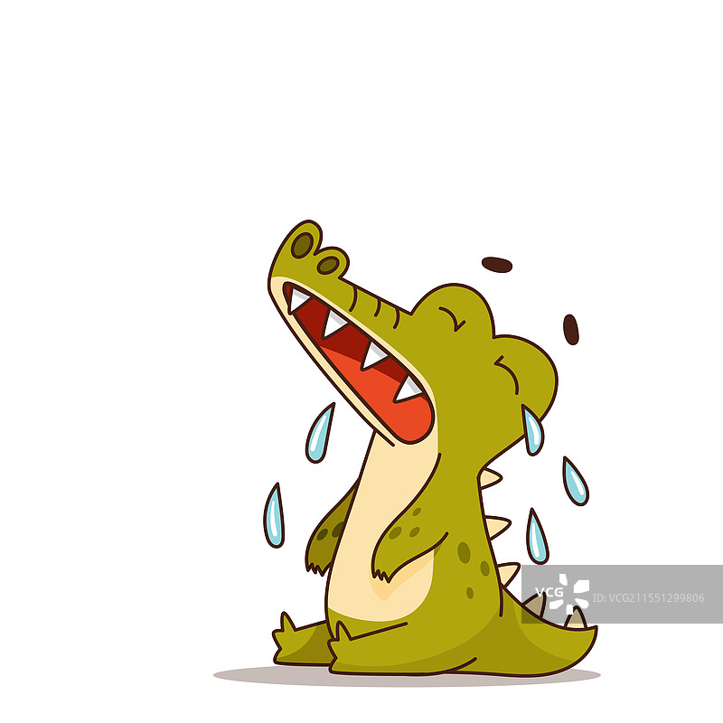 可怜的小鳄鱼哭得很厉害图片素材