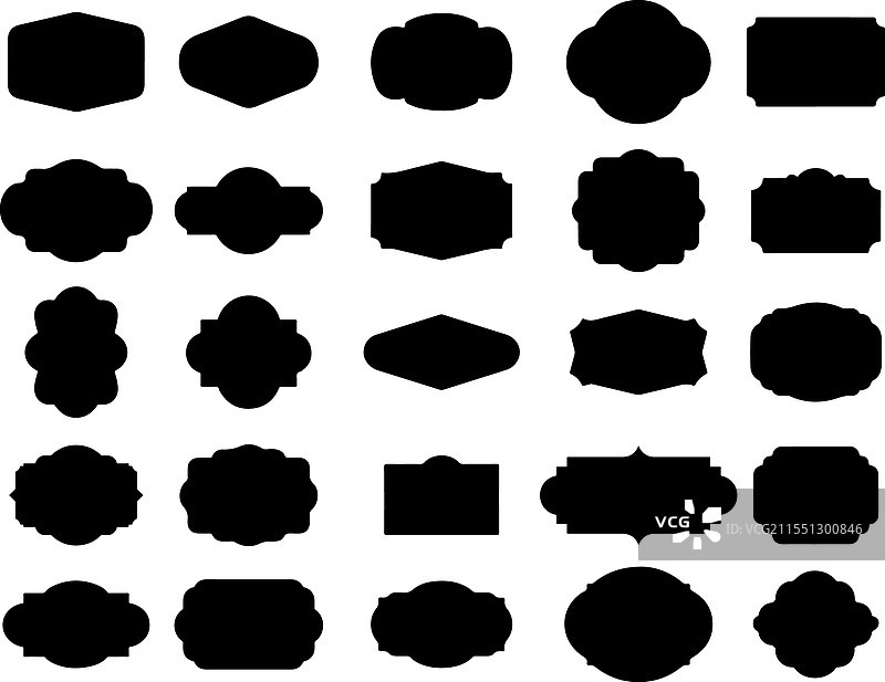 复古标签和徽章形状集合图片素材