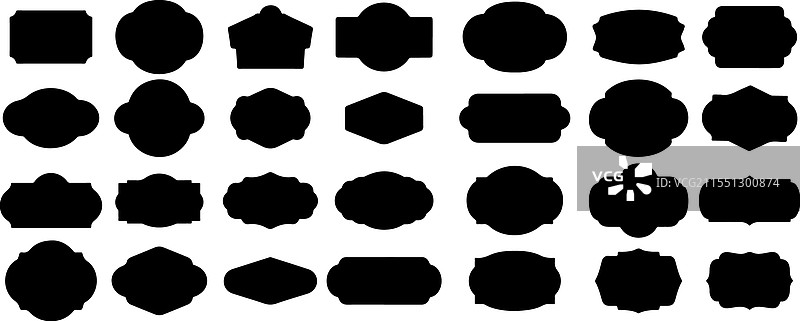 复古标签和徽章形状集合图片素材