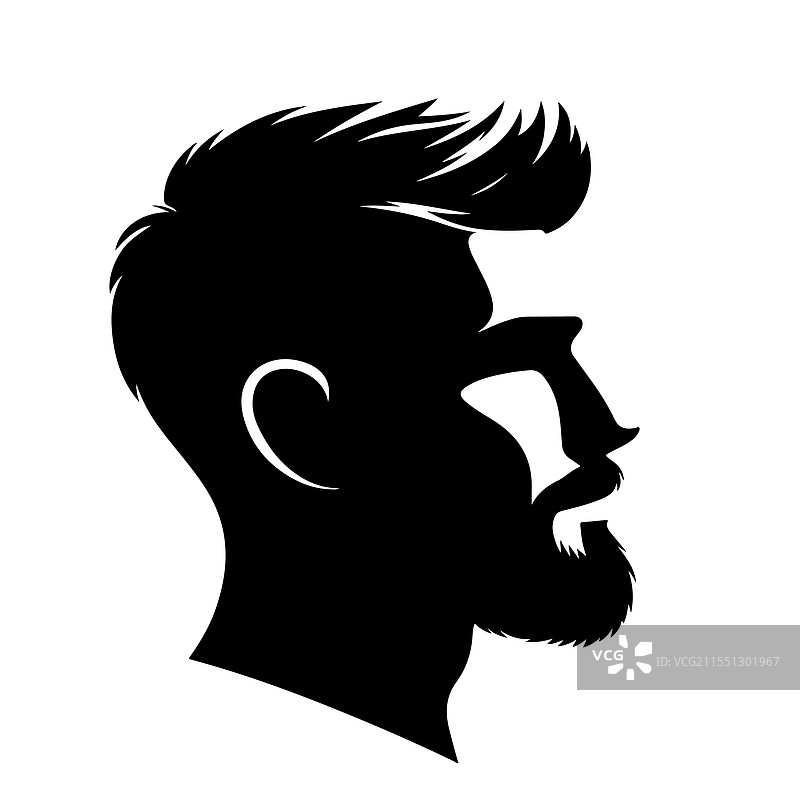 单身男性剪发剪影图像图片素材