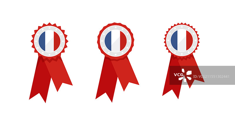 法国三色旗颜色的奖牌图片素材