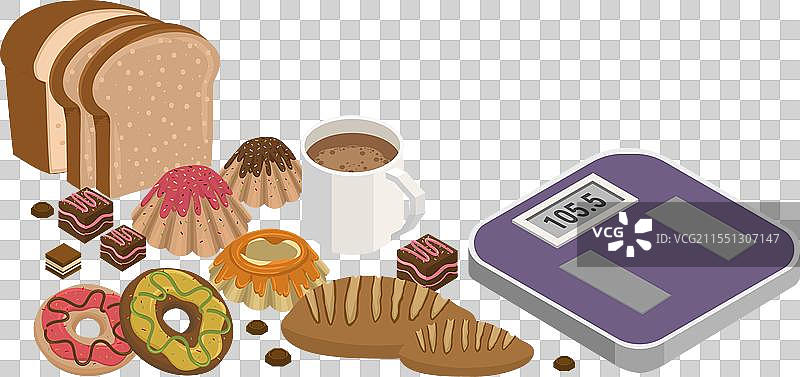 面包店的甜点和巧克力原因图片素材