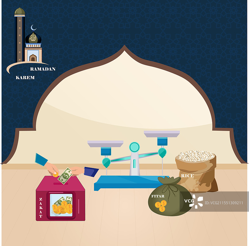 一个穆斯林国家美好的时刻是施舍和图片素材