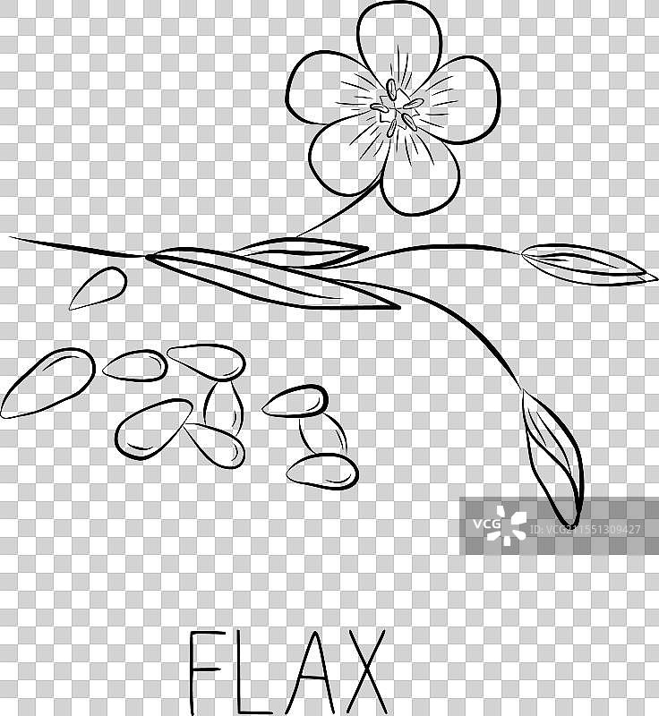 简单的亚麻素描，涂鸦风格图片素材