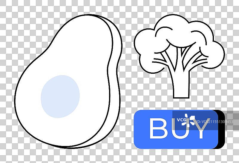 在线购物健康食品：鳄梨和图片素材