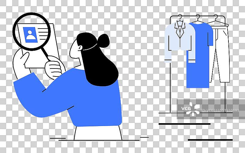 女性在旁边分析身份证件图片素材