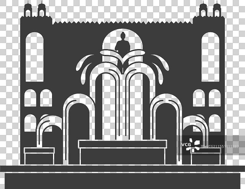 阿克沙德汉姆喷泉寺图片素材