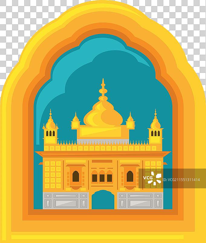 金色寺庙在框架中图片素材