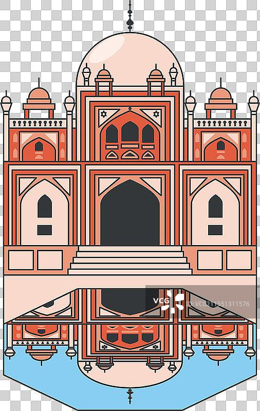 胡马雍陵，莫卧儿建筑风格图片素材