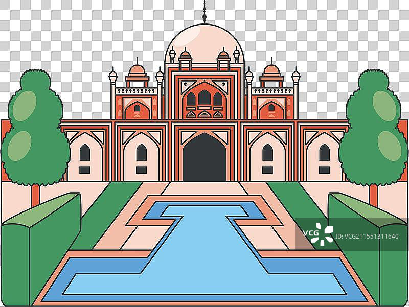 胡马雍陵外观图片素材