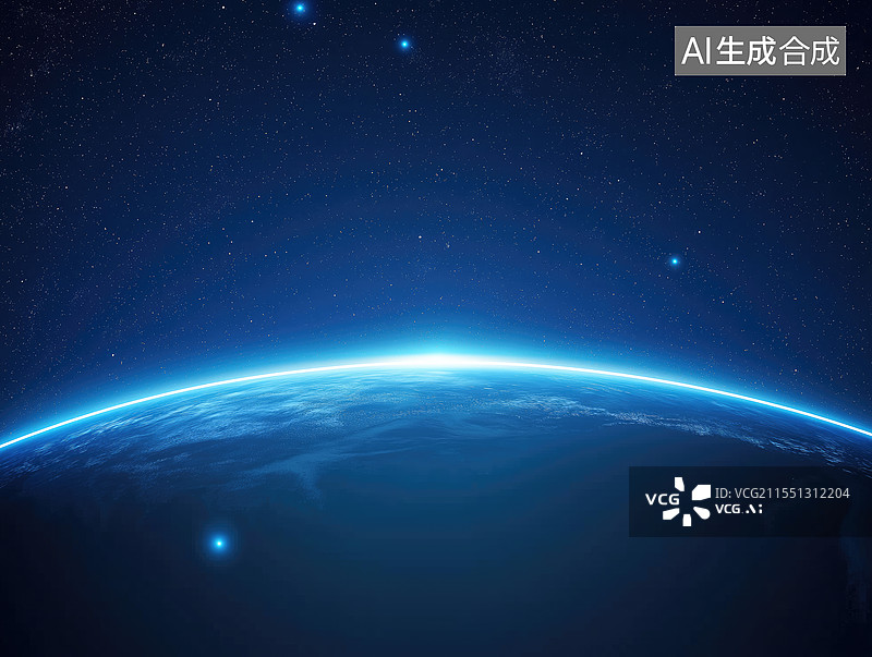 【AI数字艺术】发光的星球图片素材