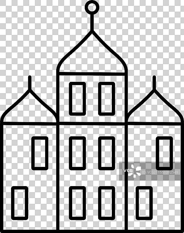 锡克教寺庙建筑细线图图片素材