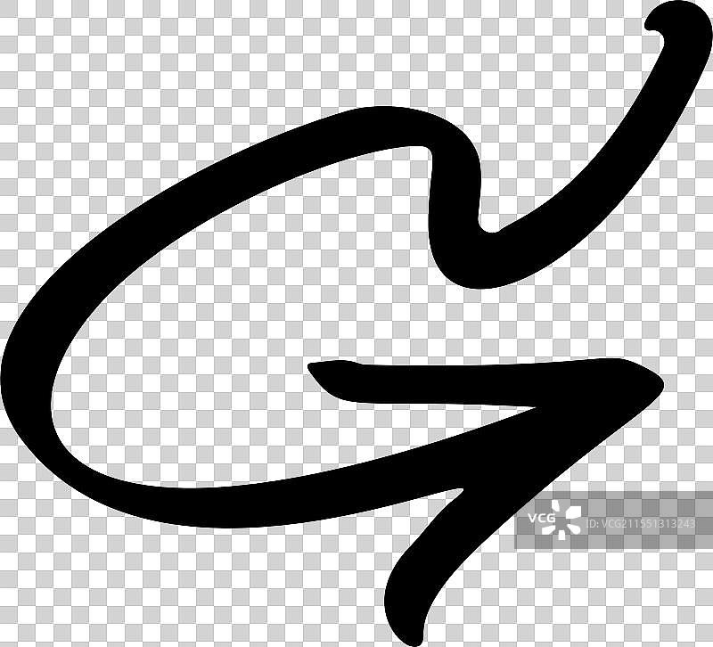 波浪状的涂鸦风格箭头指针图片素材