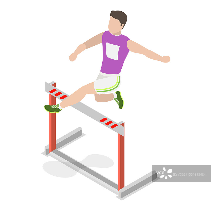 跑步的三维等距平面图图片素材
