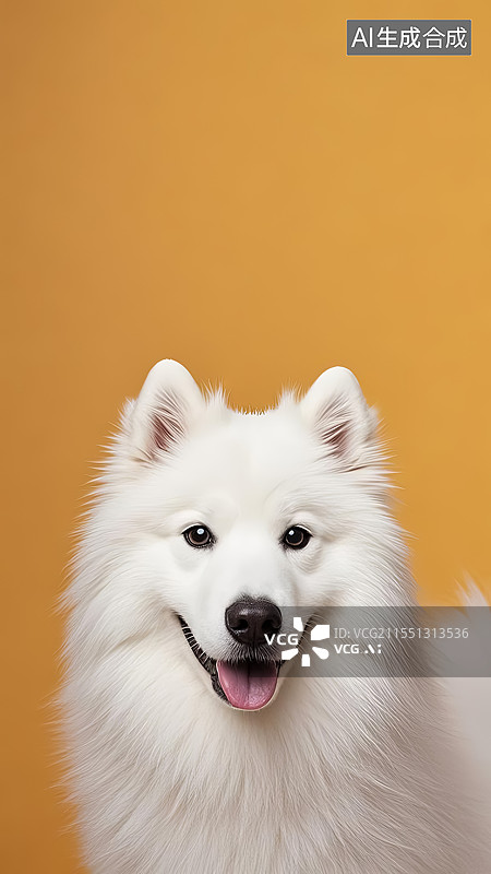 【AI数字艺术】萨摩耶犬动物宠物主题海报设计模板背景图图片素材