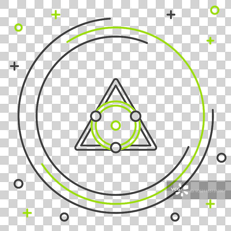 白色背景上的线性三角形数学图标图片素材