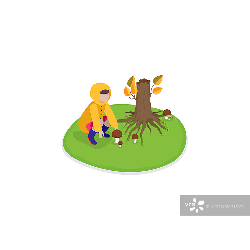 秋天的三维等距平面图图片素材