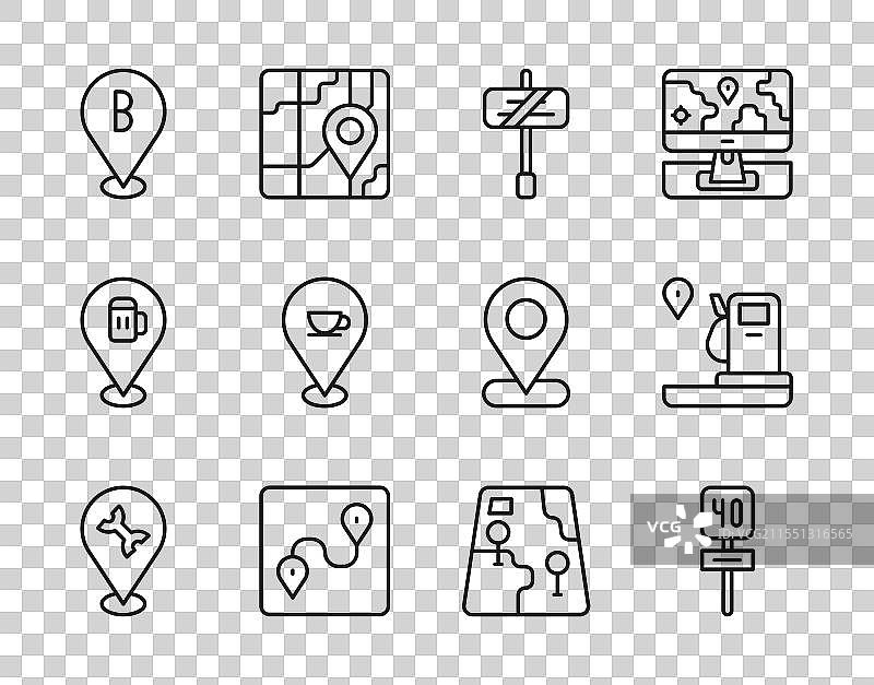 设置线路汽车服务道路交通标志路线图片素材