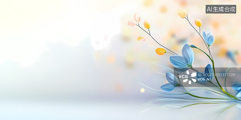 【AI数字艺术】柔和光晕下的粉嫩郁金香图片素材