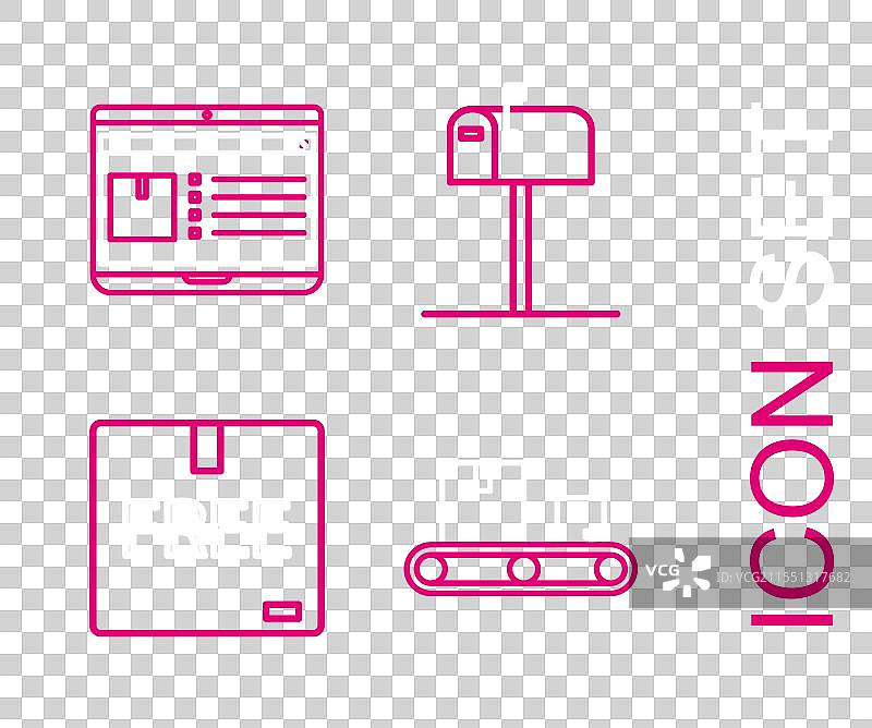 带有纸箱的生产线输送带图片素材