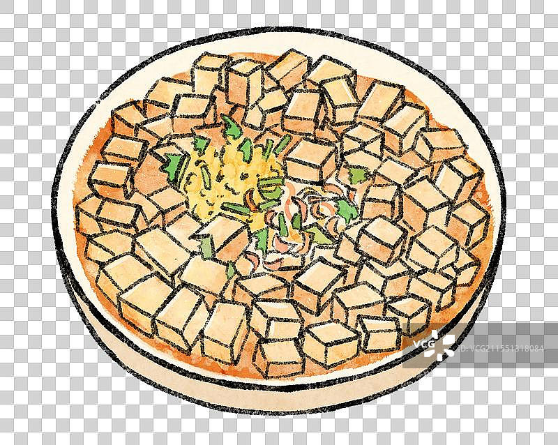 山东青岛美食国风插画-青岛凉粉图片素材