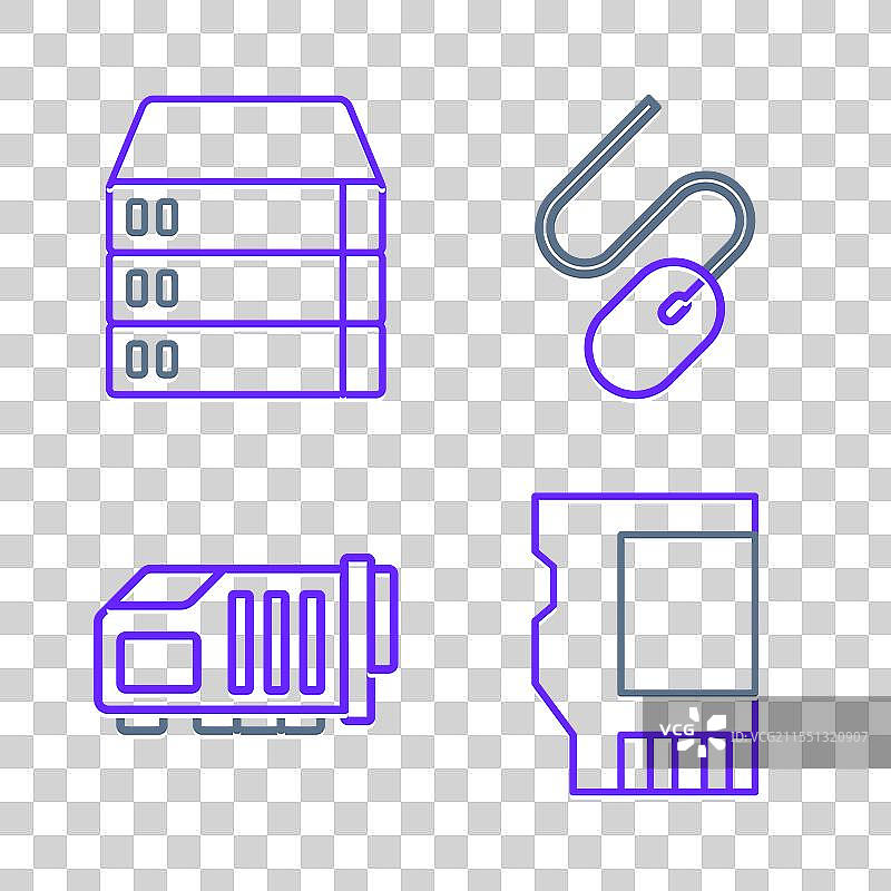 设置线条SD卡视频图形计算机鼠标和图片素材