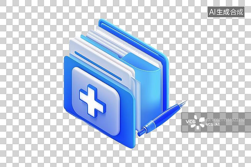 【AI数字艺术】医疗文件夹图标图片素材