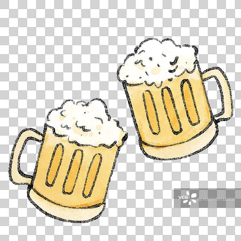 山东青岛美食国风插画-青岛啤酒图片素材