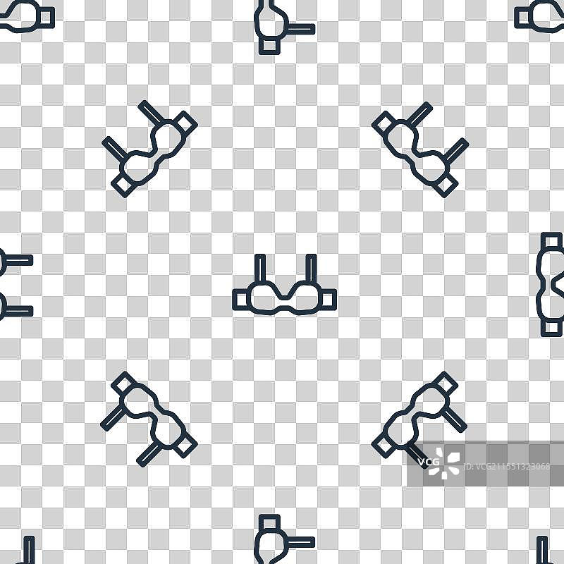 蓝色线条胸罩图标的无缝图案图片素材