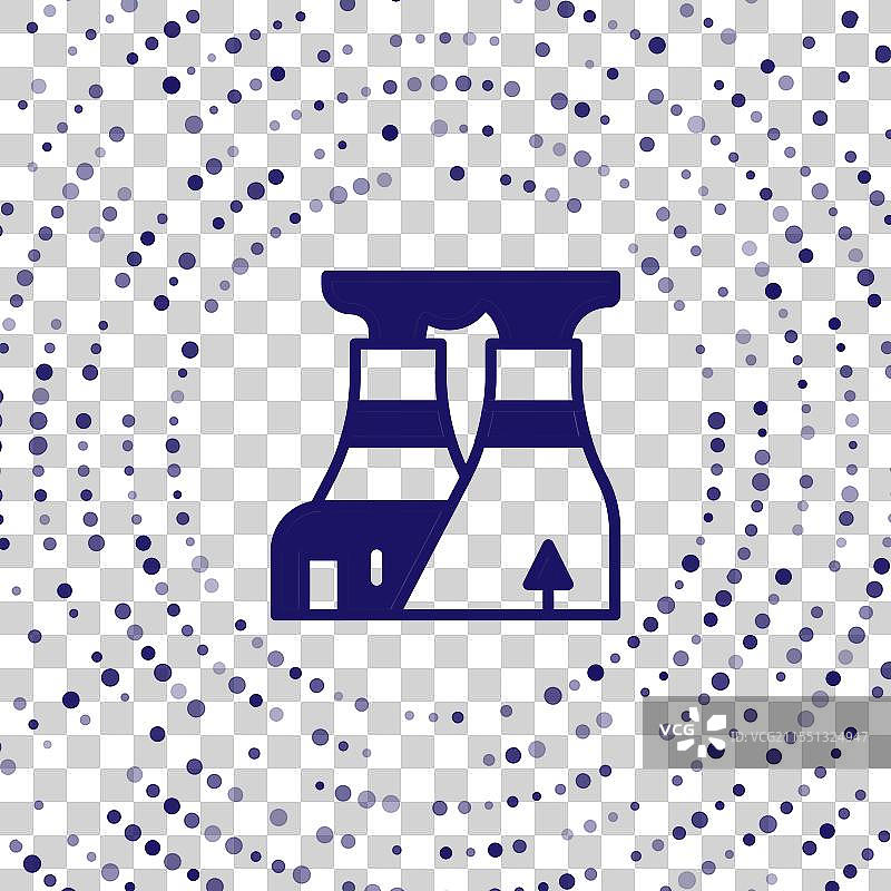 蓝色核电站图标，背景为白色图片素材