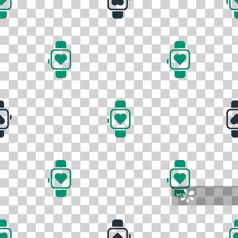 绿色和黑色的智能手表显示心率图片素材