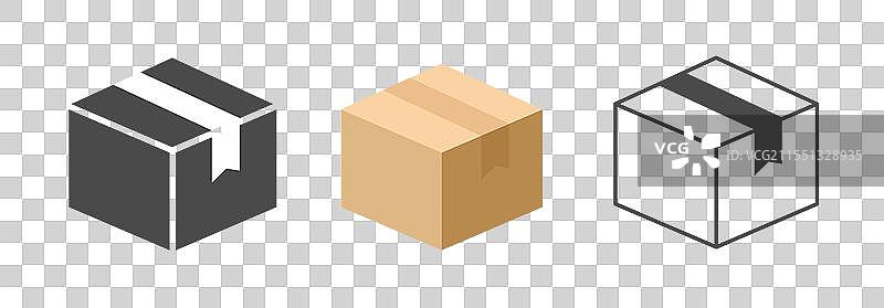 简单的纸箱包裹图标图形图片素材